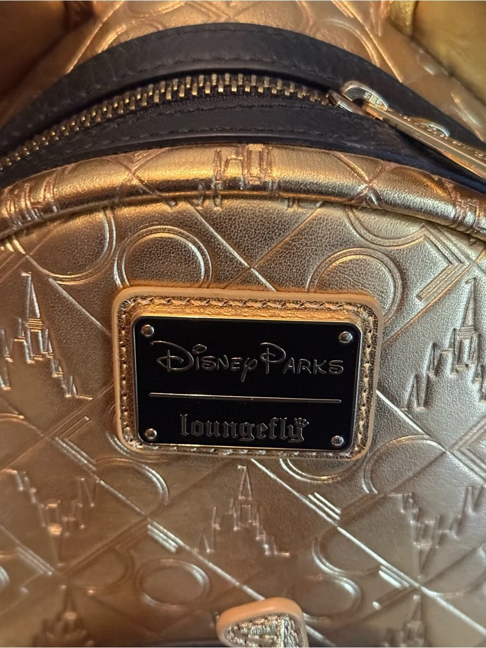 Loungefly Metallic Gold 50th Anniversary Mini Backpack